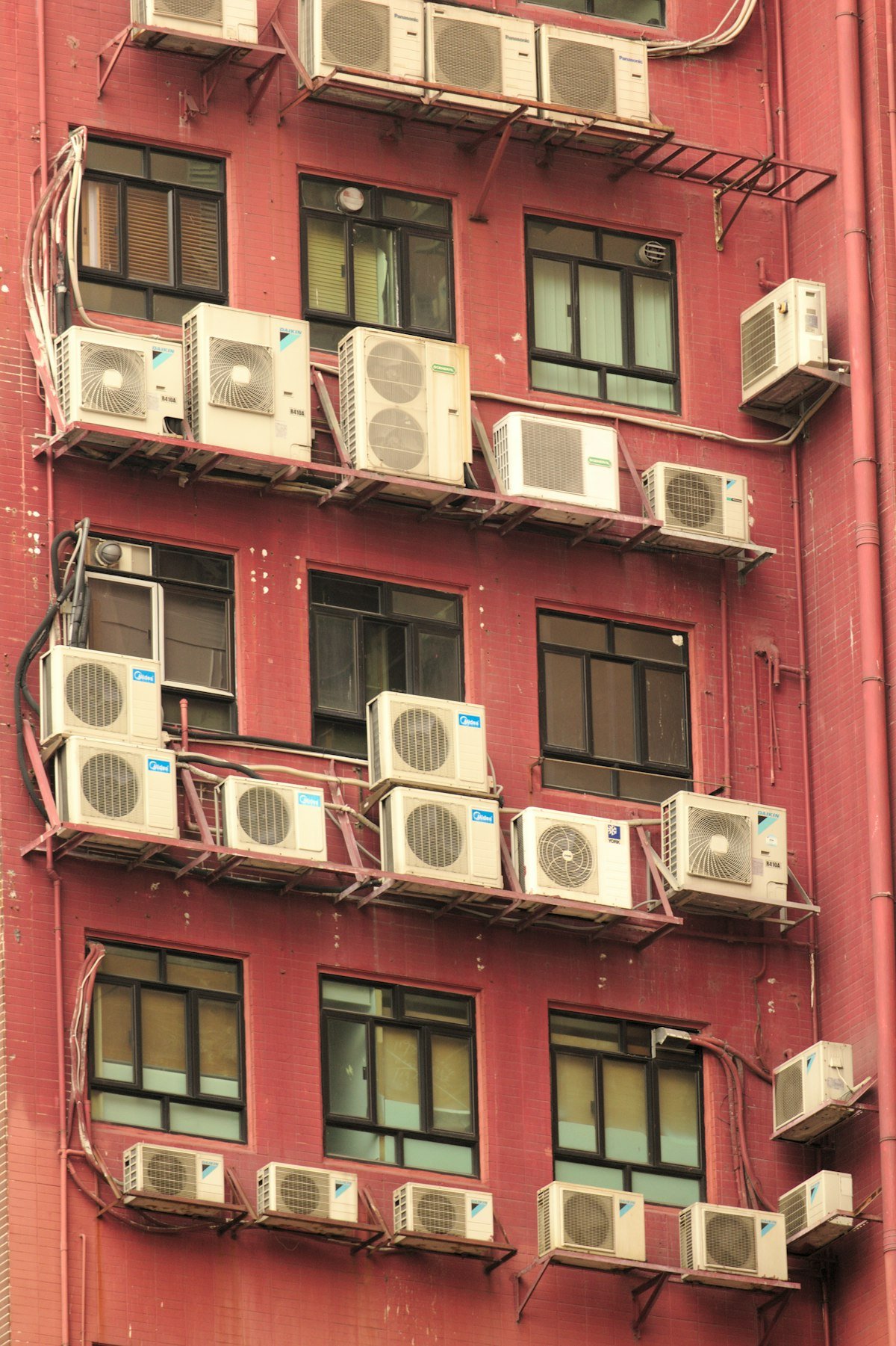 Outdoor AC condenser units