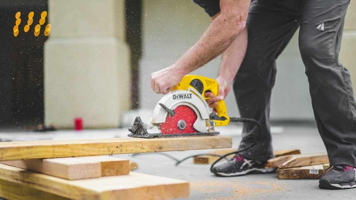 Craftsman cutting wood